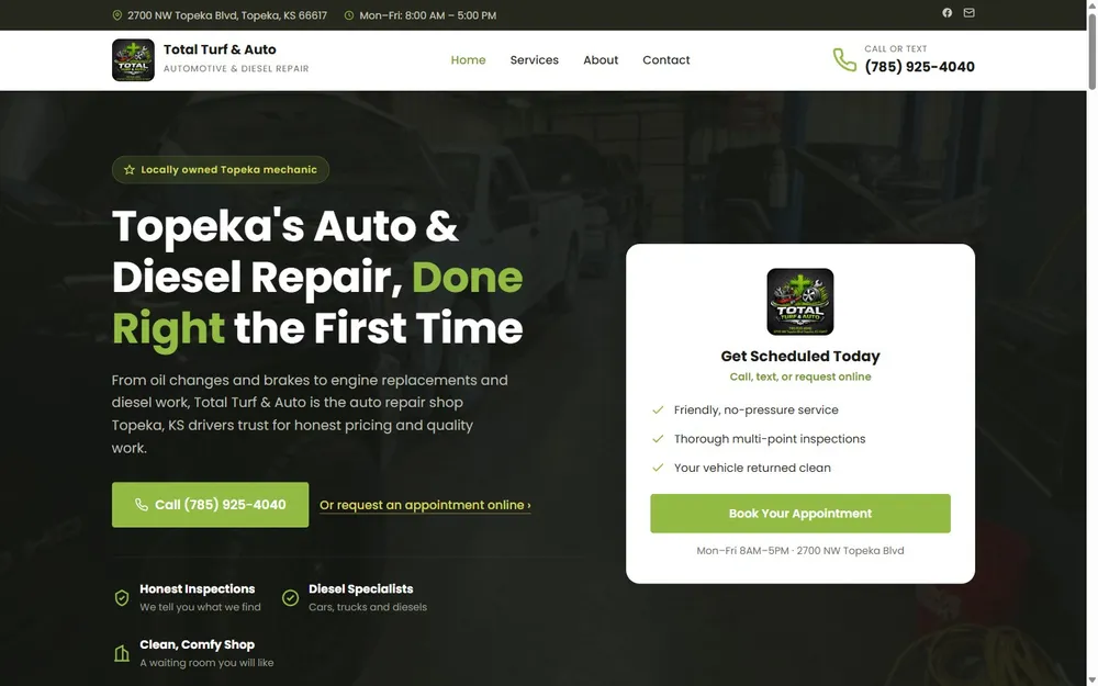 Total Turf & Auto website